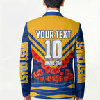 Personalised West Coast Eagles ANZAC Blazer Military Remembrance Australian Football Mascot Camouflage