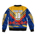Personalised West Coast Eagles ANZAC Bomber Jacket Military Remembrance Australian Football Mascot Camouflage