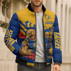 Personalised West Coast Eagles ANZAC Bomber Puffer Jacket Military Remembrance Australian Football Mascot Camouflage