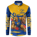 Personalised West Coast Eagles ANZAC Button Sweatshirt Military Remembrance Australian Football Mascot Camouflage