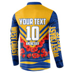 Personalised West Coast Eagles ANZAC Button Sweatshirt Military Remembrance Australian Football Mascot Camouflage