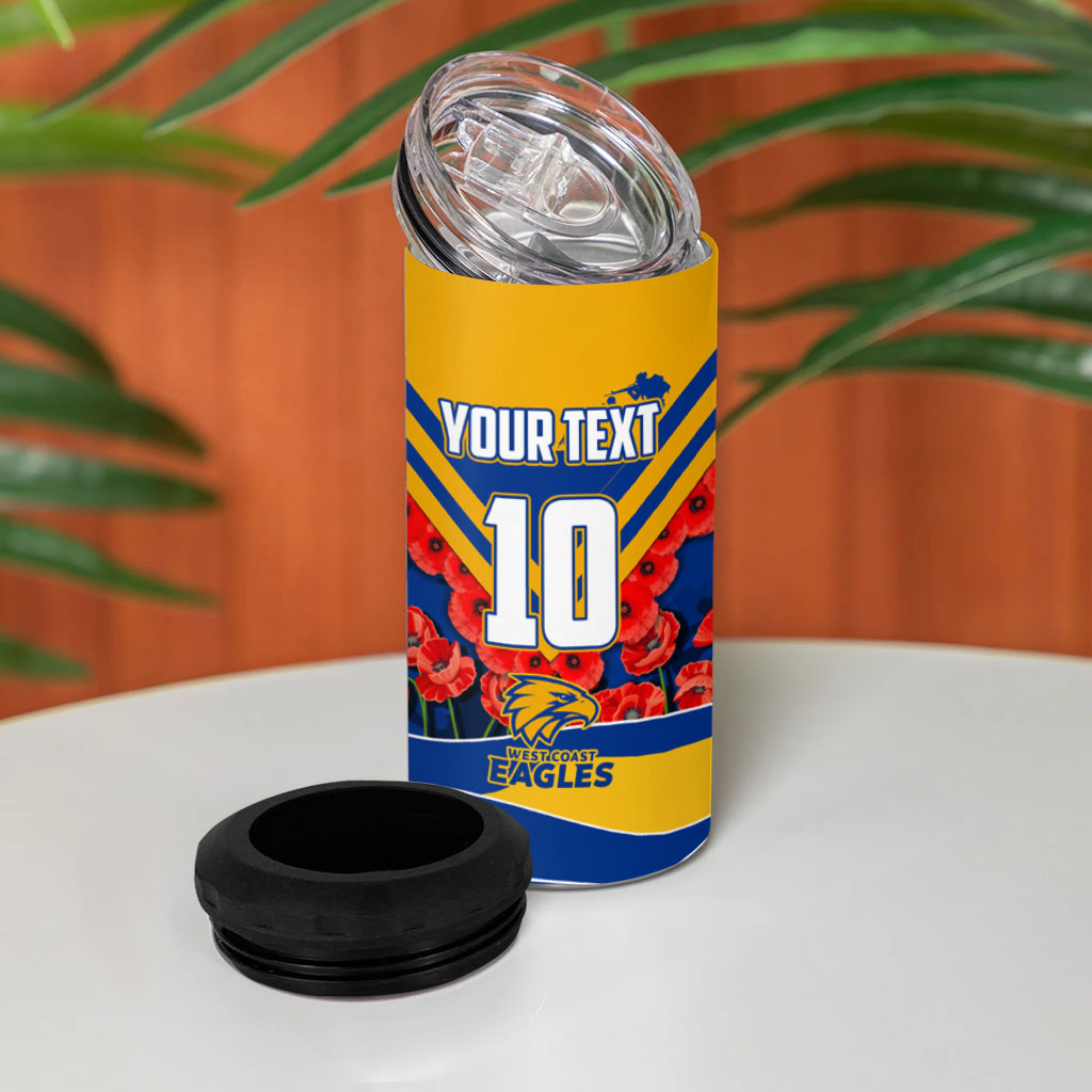 Personalised West Coast Eagles ANZAC 4 in 1 Can Cooler Tumbler Military Remembrance Australian Football Mascot Camouflage