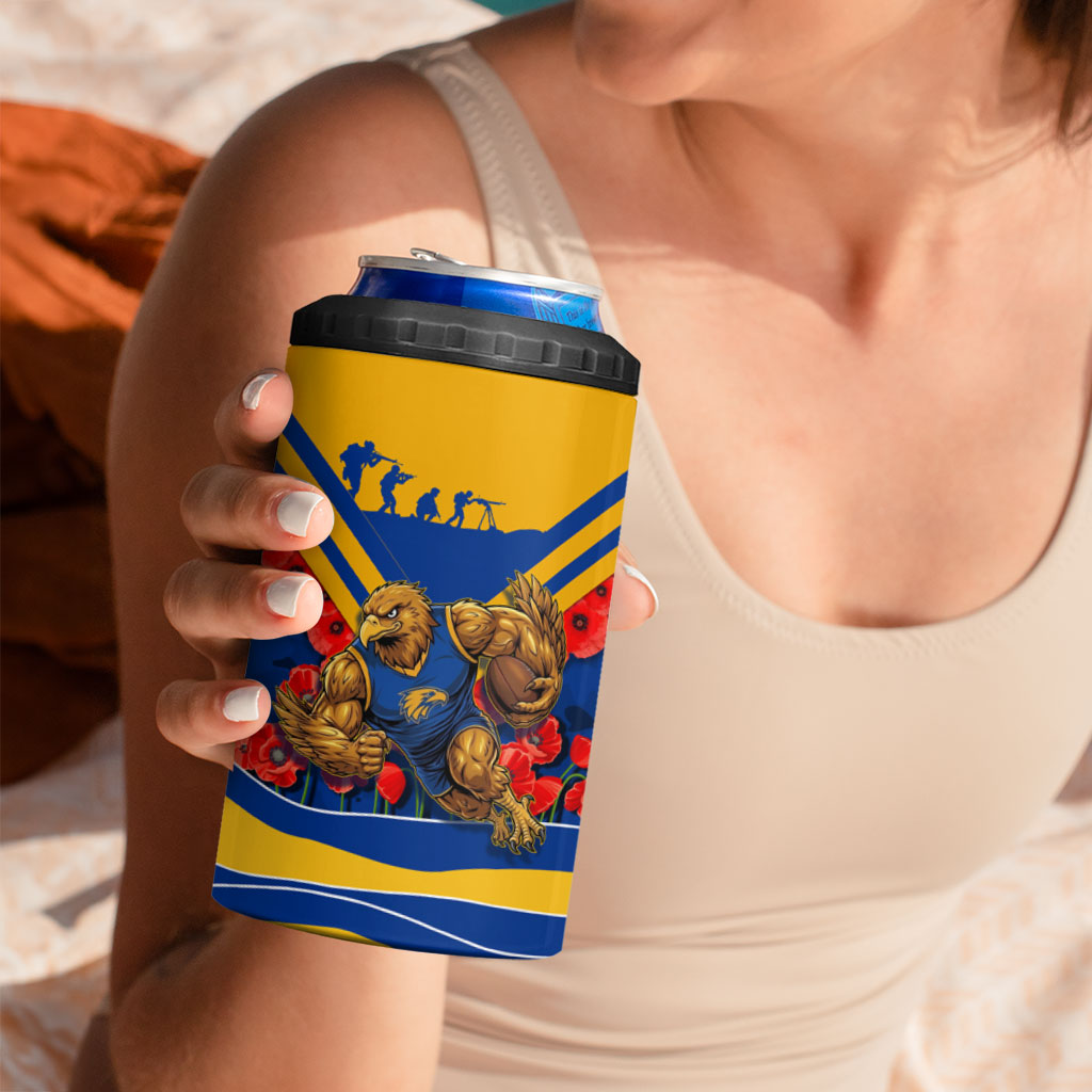 Personalised West Coast Eagles ANZAC 4 in 1 Can Cooler Tumbler Military Remembrance Australian Football Mascot Camouflage