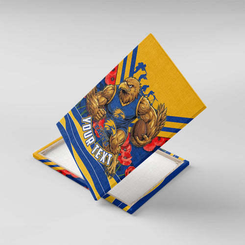 Personalised West Coast Eagles ANZAC Canvas Wall Art Military Remembrance Australian Football Mascot Camouflage