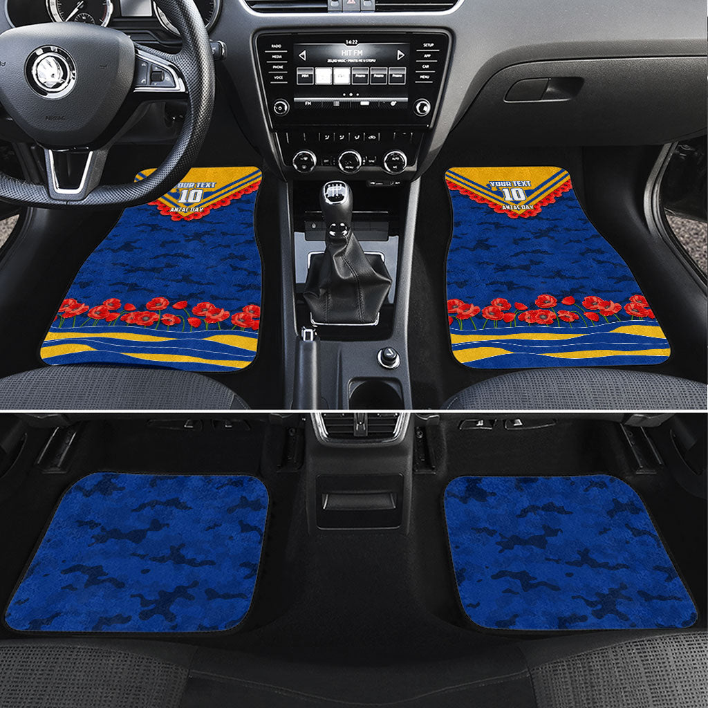 Personalised West Coast Eagles ANZAC Car Mats Military Remembrance Australian Football Mascot Camouflage
