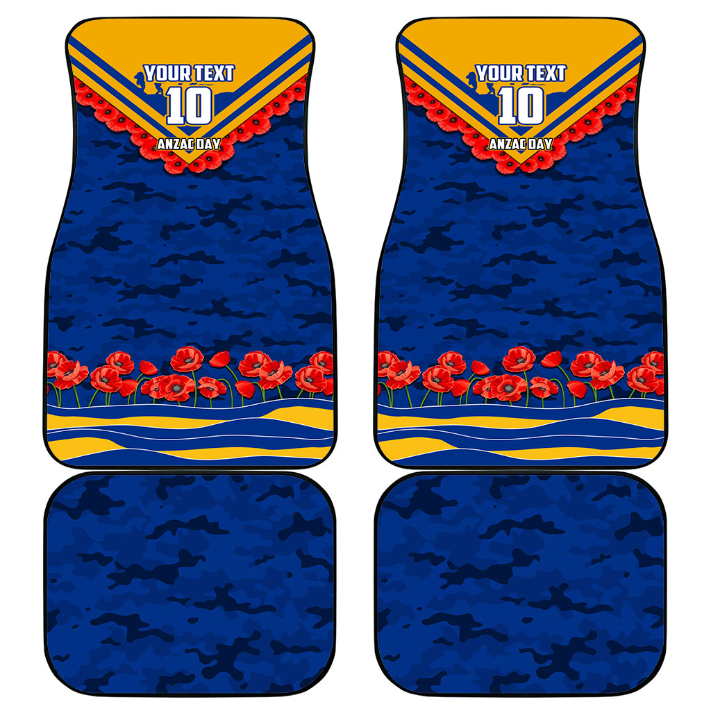 Personalised West Coast Eagles ANZAC Car Mats Military Remembrance Australian Football Mascot Camouflage