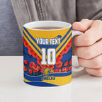 Personalised West Coast Eagles ANZAC Ceramic Mug Military Remembrance Australian Football Mascot Camouflage