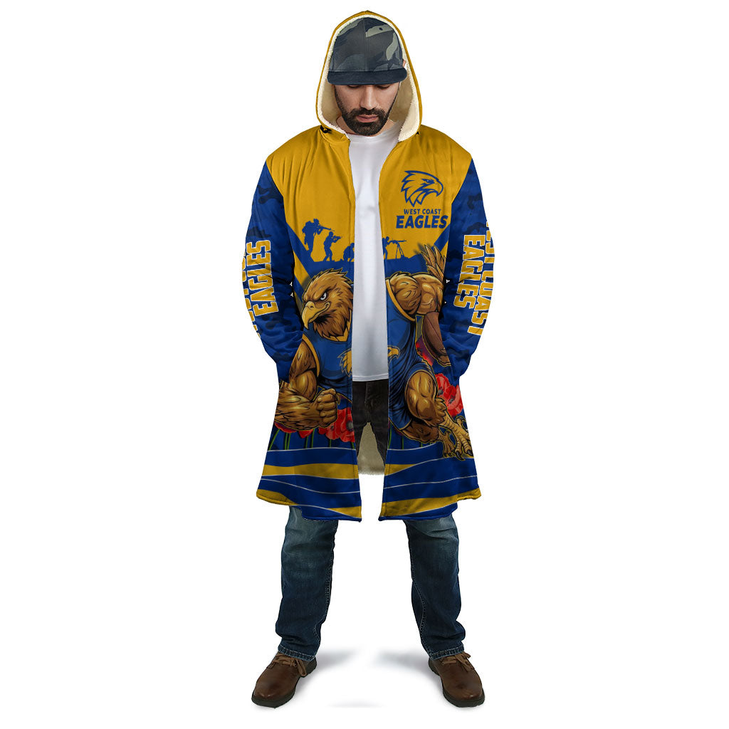 Personalised West Coast Eagles ANZAC Cloak Military Remembrance Australian Football Mascot Camouflage