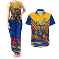 Personalised West Coast Eagles ANZAC Couples Matching Tank Maxi Dress and Hawaiian Shirt Military Remembrance Australian Football Mascot Camouflage