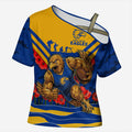 Personalised West Coast Eagles ANZAC Cross Shoulder Shirt Military Remembrance Australian Football Mascot Camouflage