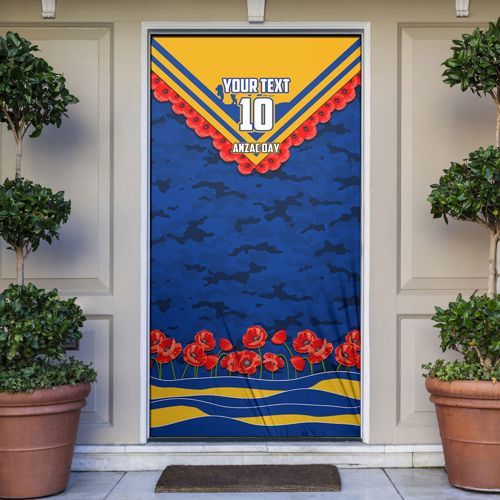 Personalised West Coast Eagles ANZAC Door Cover Military Remembrance Australian Football Mascot Camouflage