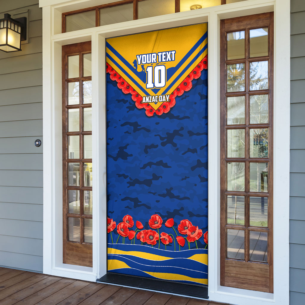 Personalised West Coast Eagles ANZAC Door Cover Military Remembrance Australian Football Mascot Camouflage