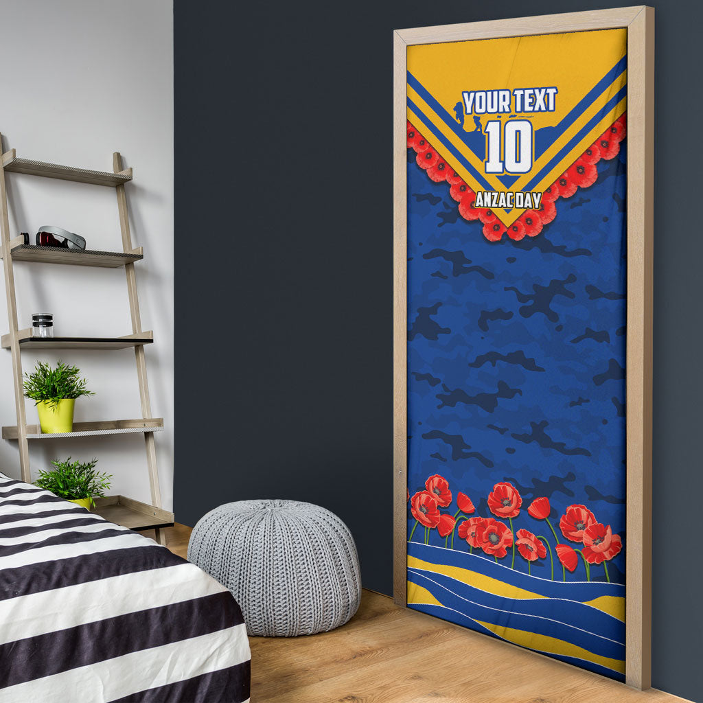 Personalised West Coast Eagles ANZAC Door Cover Military Remembrance Australian Football Mascot Camouflage