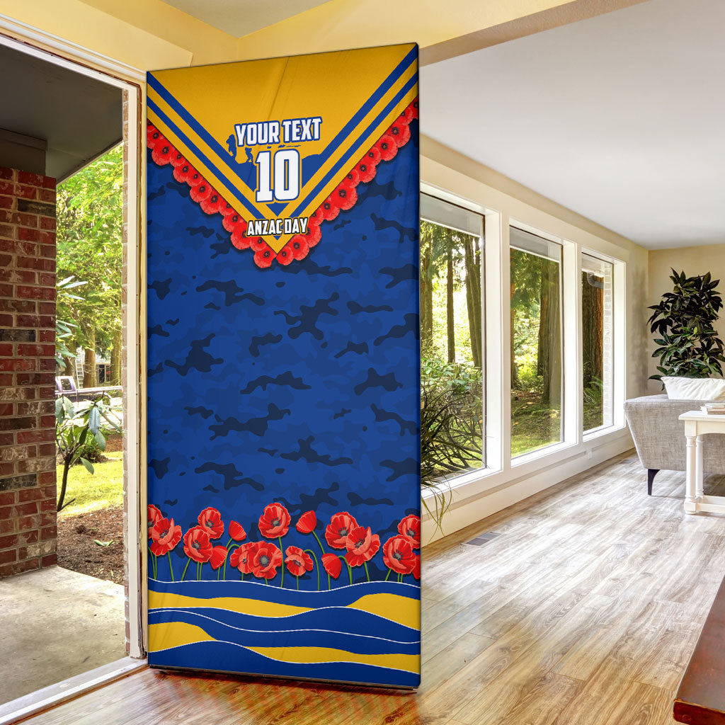 Personalised West Coast Eagles ANZAC Door Cover Military Remembrance Australian Football Mascot Camouflage