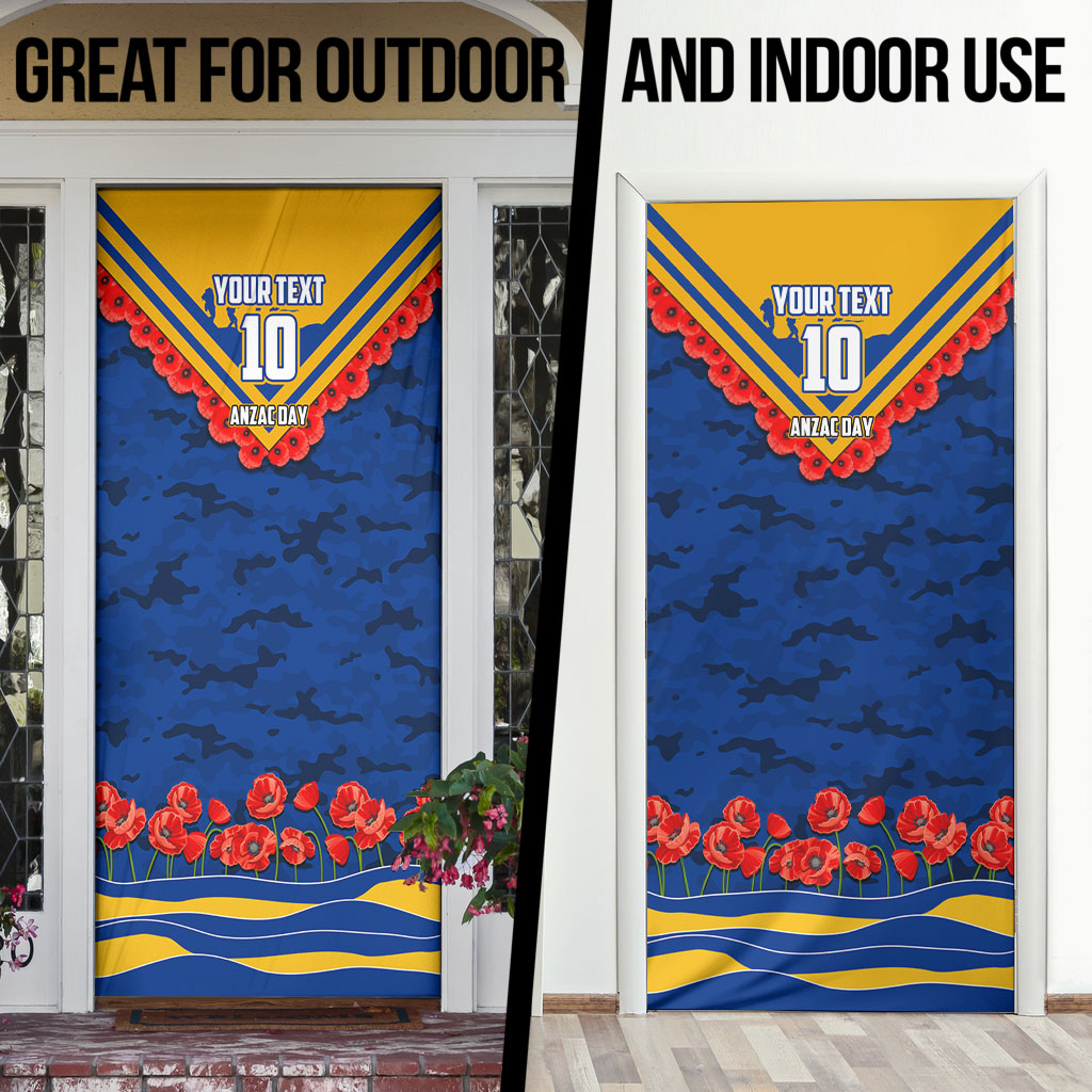 Personalised West Coast Eagles ANZAC Door Cover Military Remembrance Australian Football Mascot Camouflage