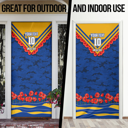 Personalised West Coast Eagles ANZAC Door Cover Military Remembrance Australian Football Mascot Camouflage