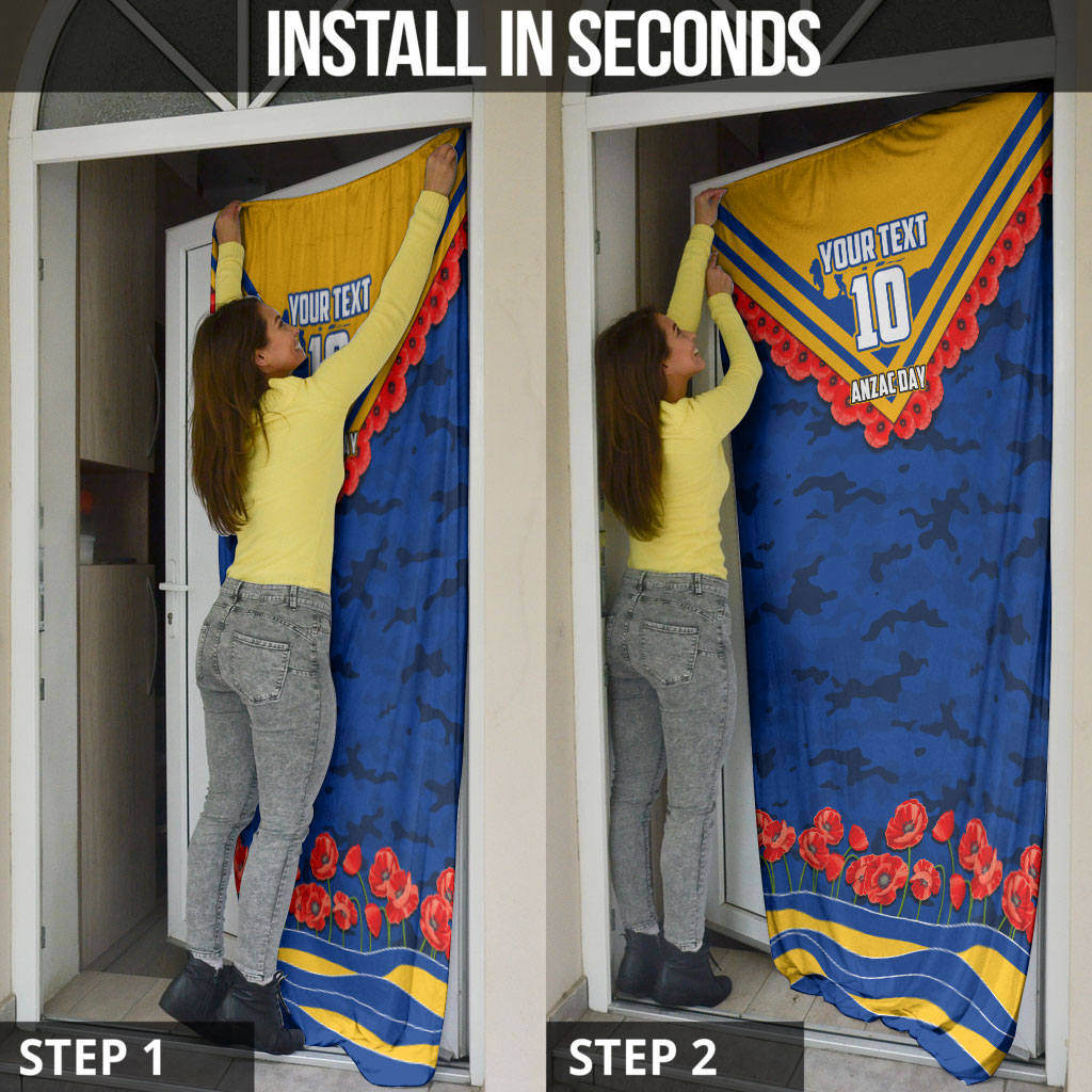 Personalised West Coast Eagles ANZAC Door Cover Military Remembrance Australian Football Mascot Camouflage