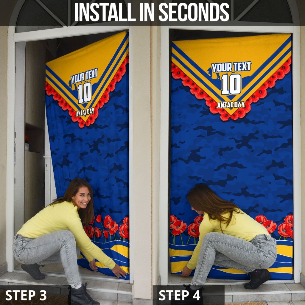 Personalised West Coast Eagles ANZAC Door Cover Military Remembrance Australian Football Mascot Camouflage