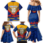 Personalised West Coast Eagles ANZAC Family Matching Mermaid Dress and Hawaiian Shirt Military Remembrance Australian Football Mascot Camouflage