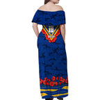 Personalised West Coast Eagles ANZAC Family Matching Off Shoulder Maxi Dress and Hawaiian Shirt Military Remembrance Australian Football Mascot Camouflage