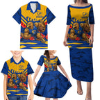 Personalised West Coast Eagles ANZAC Family Matching Puletasi and Hawaiian Shirt Military Remembrance Australian Football Mascot Camouflage