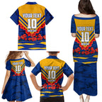 Personalised West Coast Eagles ANZAC Family Matching Puletasi and Hawaiian Shirt Military Remembrance Australian Football Mascot Camouflage