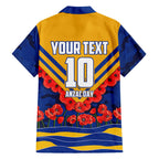 Personalised West Coast Eagles ANZAC Family Matching Puletasi and Hawaiian Shirt Military Remembrance Australian Football Mascot Camouflage