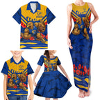 Personalised West Coast Eagles ANZAC Family Matching Tank Maxi Dress and Hawaiian Shirt Military Remembrance Australian Football Mascot Camouflage