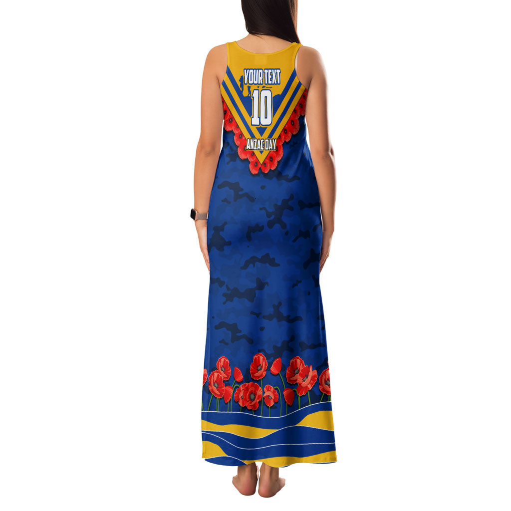 Personalised West Coast Eagles ANZAC Family Matching Tank Maxi Dress and Hawaiian Shirt Military Remembrance Australian Football Mascot Camouflage