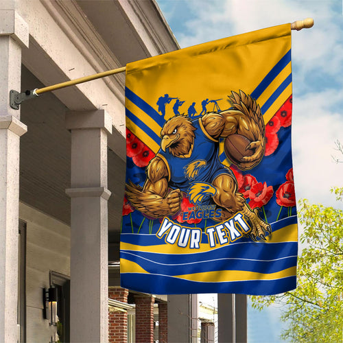 Personalised West Coast Eagles ANZAC Garden Flag Military Remembrance Australian Football Mascot Camouflage
