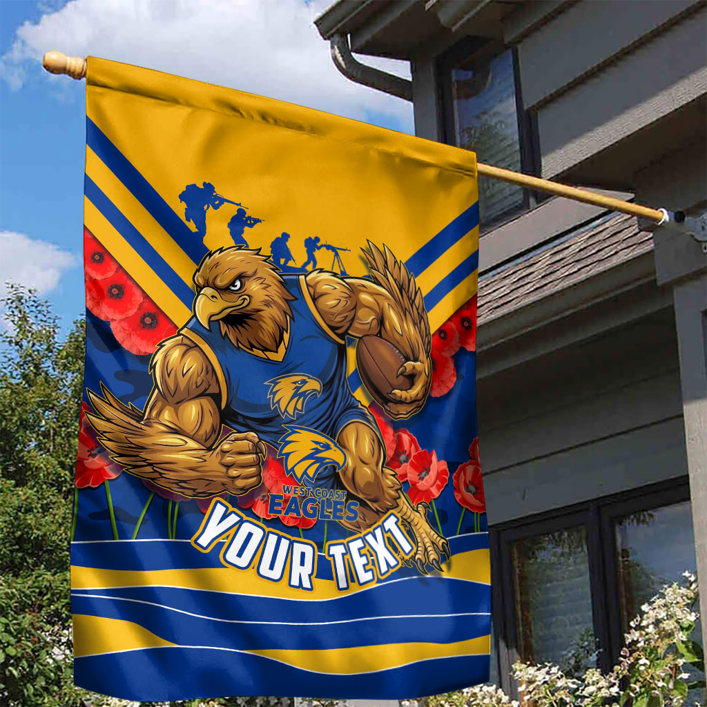Personalised West Coast Eagles ANZAC Garden Flag Military Remembrance Australian Football Mascot Camouflage