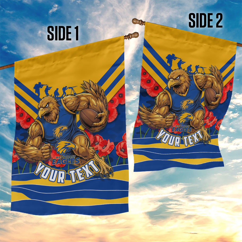 Personalised West Coast Eagles ANZAC Garden Flag Military Remembrance Australian Football Mascot Camouflage