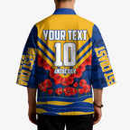 Personalised West Coast Eagles ANZAC Kimono Military Remembrance Australian Football Mascot Camouflage