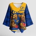 Personalised West Coast Eagles ANZAC Kimono Sleeve Blouse Military Remembrance Australian Football Mascot Camouflage