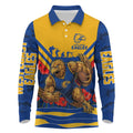 Personalised West Coast Eagles ANZAC Long Sleeve Polo Shirt Military Remembrance Australian Football Mascot Camouflage