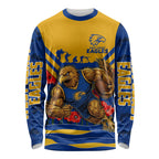 Personalised West Coast Eagles ANZAC Long Sleeve Shirt Military Remembrance Australian Football Mascot Camouflage