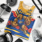 Personalised West Coast Eagles ANZAC Men Tank Top Military Remembrance Australian Football Mascot Camouflage