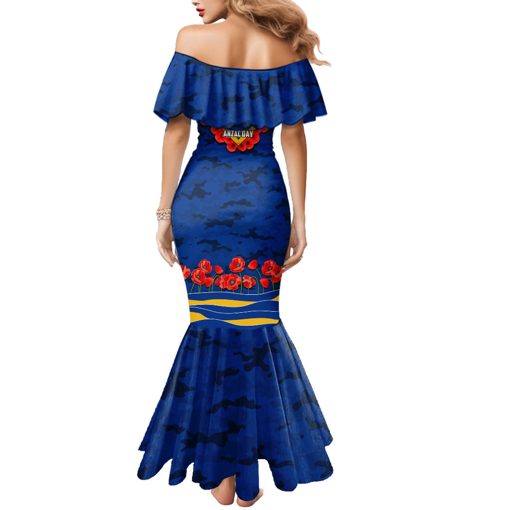Personalised West Coast Eagles ANZAC Mermaid Dress Military Remembrance Australian Football Mascot Camouflage