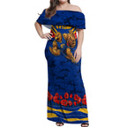 Personalised West Coast Eagles ANZAC Off Shoulder Maxi Dress Military Remembrance Australian Football Mascot Camouflage