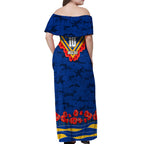 Personalised West Coast Eagles ANZAC Off Shoulder Maxi Dress Military Remembrance Australian Football Mascot Camouflage