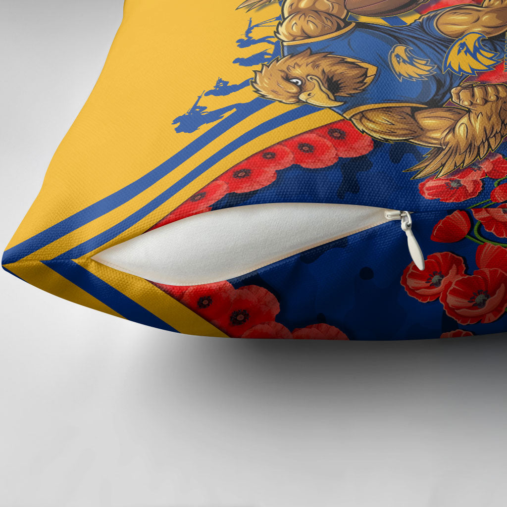 Personalised West Coast Eagles ANZAC Pillow Cover Military Remembrance Australian Football Mascot Camouflage
