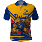 Personalised West Coast Eagles ANZAC Polo Shirt Military Remembrance Australian Football Mascot Camouflage
