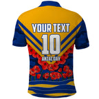 Personalised West Coast Eagles ANZAC Polo Shirt Military Remembrance Australian Football Mascot Camouflage