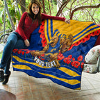 Personalised West Coast Eagles ANZAC Quilt Military Remembrance Australian Football Mascot Camouflage