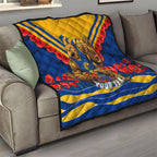 Personalised West Coast Eagles ANZAC Quilt Military Remembrance Australian Football Mascot Camouflage