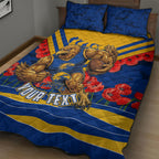 Personalised West Coast Eagles ANZAC Quilt Bed Set Military Remembrance Australian Football Mascot Camouflage