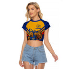 Personalised West Coast Eagles ANZAC Raglan Cropped T Shirt Military Remembrance Australian Football Mascot Camouflage