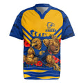 Personalised West Coast Eagles ANZAC Rugby Jersey Military Remembrance Australian Football Mascot Camouflage