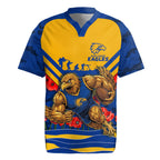 Personalised West Coast Eagles ANZAC Rugby Jersey Military Remembrance Australian Football Mascot Camouflage