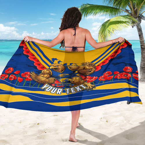 Personalised West Coast Eagles ANZAC Sarong Military Remembrance Australian Football Mascot Camouflage